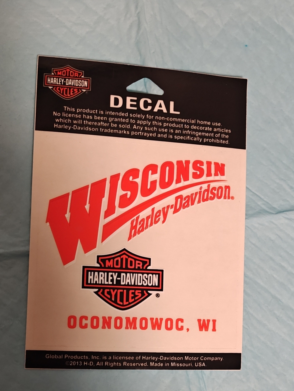 Harley-Davidson Red Wisconsin Logo Sticker